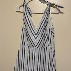 Sam Edelman Navy and White Striped High Low Dress